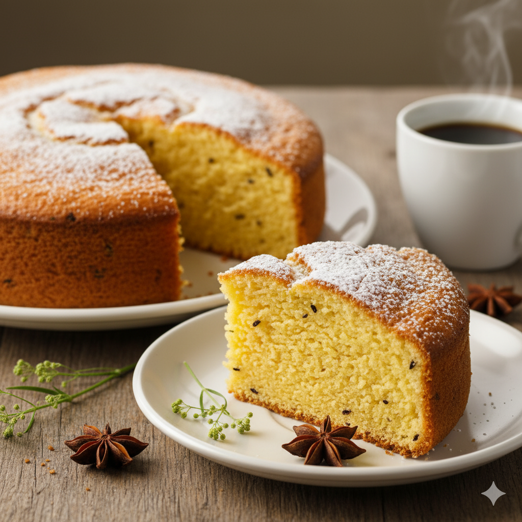 Bolo de Fubá com Erva-Doce