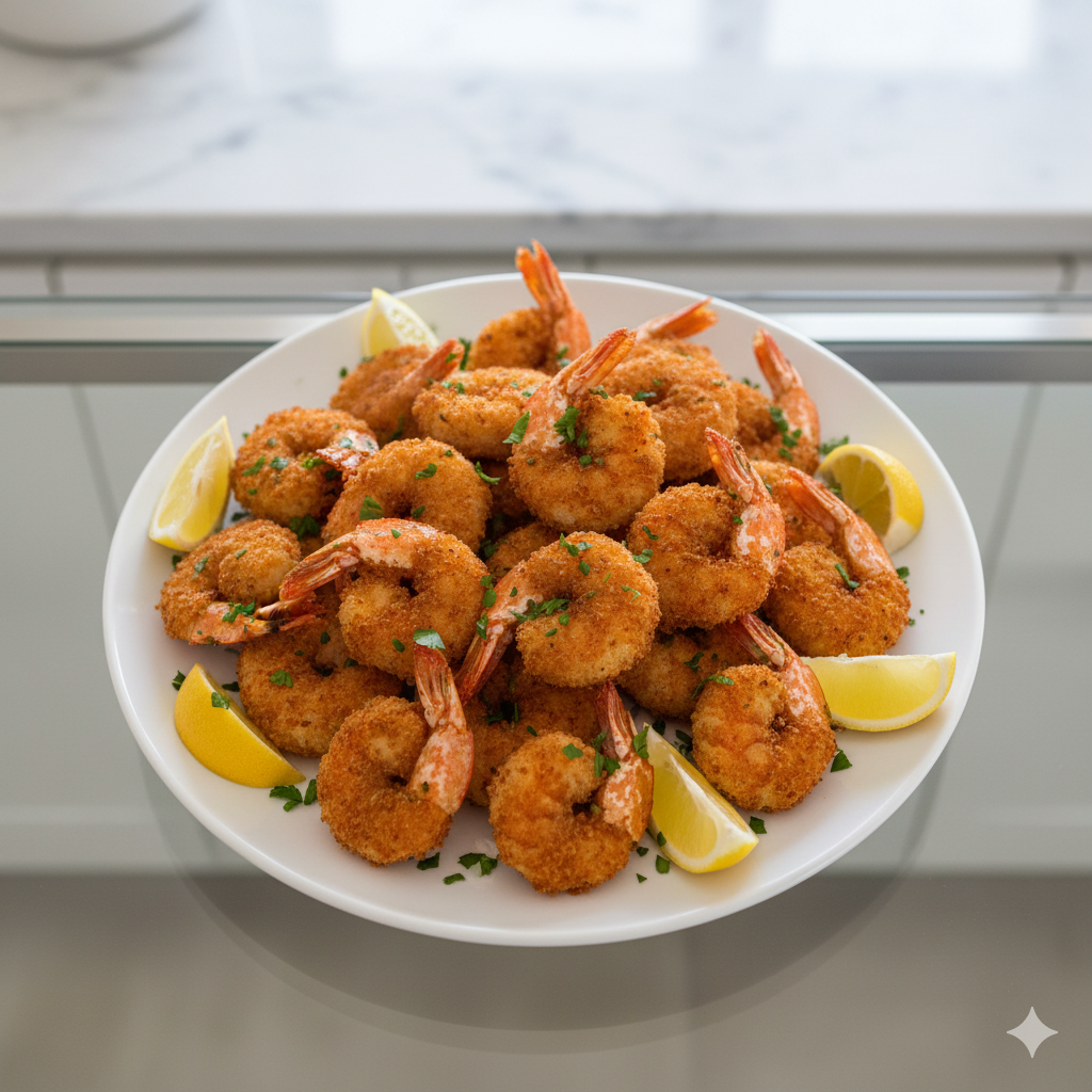 Camarão Empanado Crocante na Air Fryer