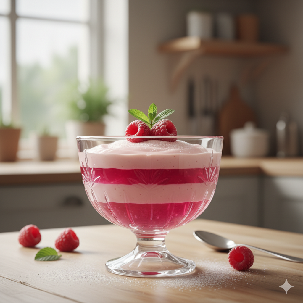 Gelatina Rosa em Camadas