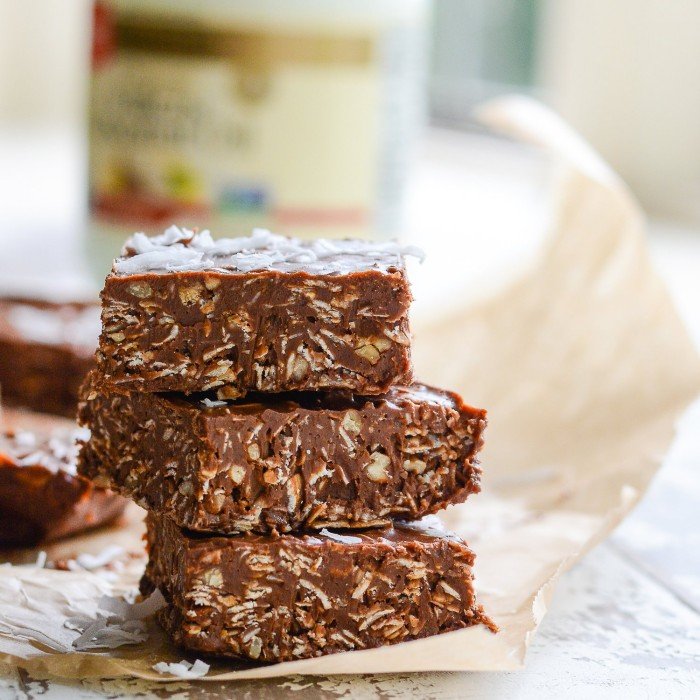 Barrinhas Crocantes de Sete Camadas com Chocolate e Coco