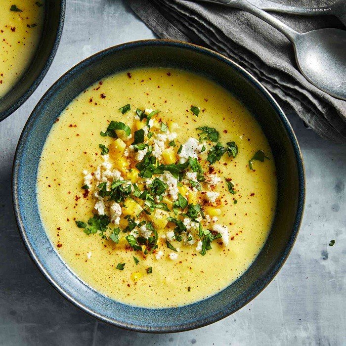 Sopa Cremosa de Milho com Batata e Bacon
